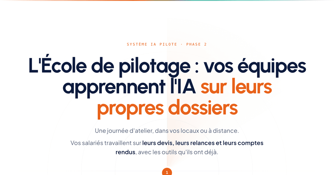 Aperçu de la page École de pilotage