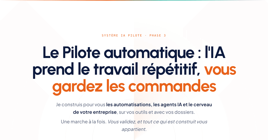 Aperçu de la page Pilote automatique