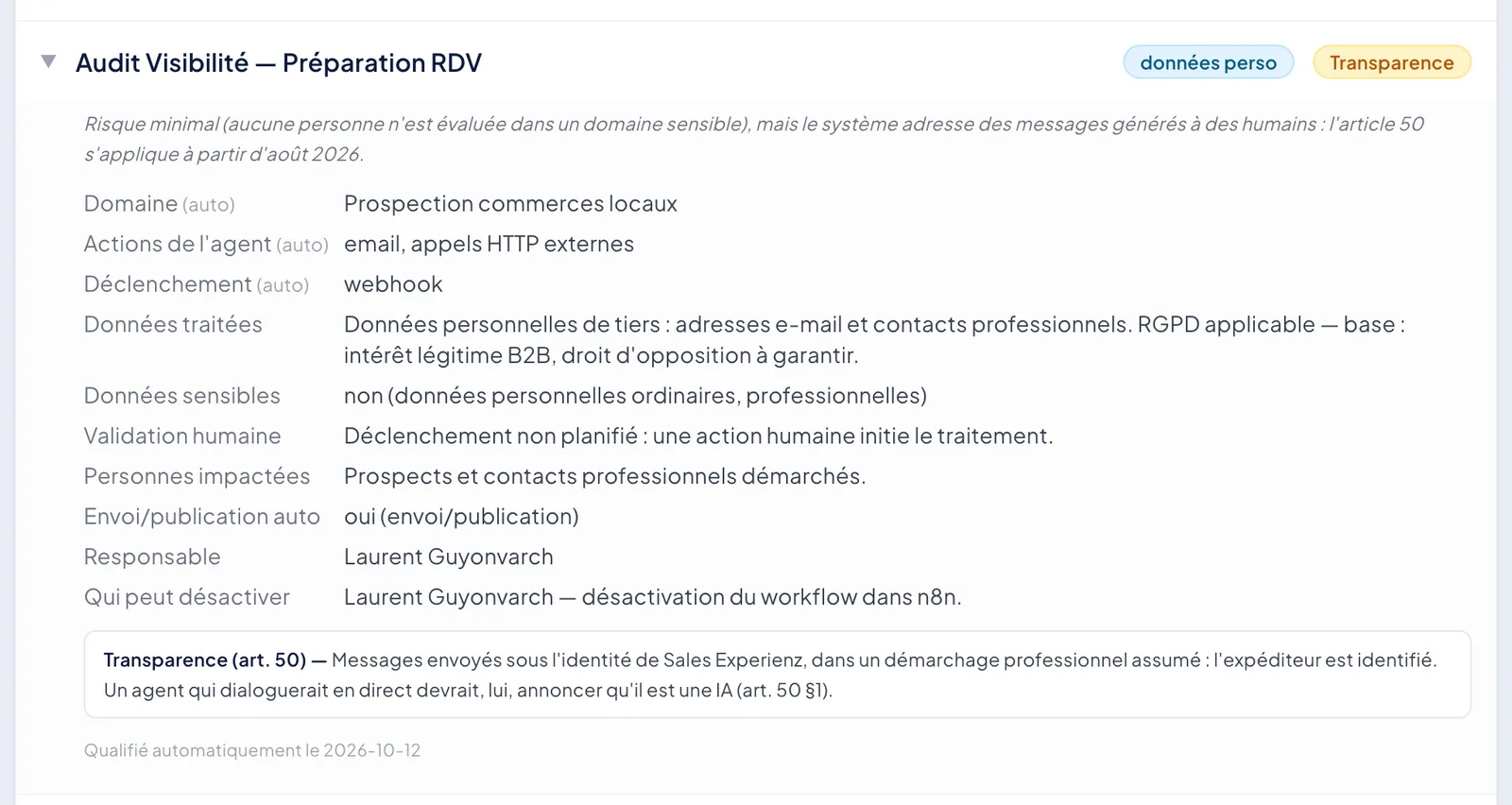Registre AI Act : Chaque système IA, qualifié seul